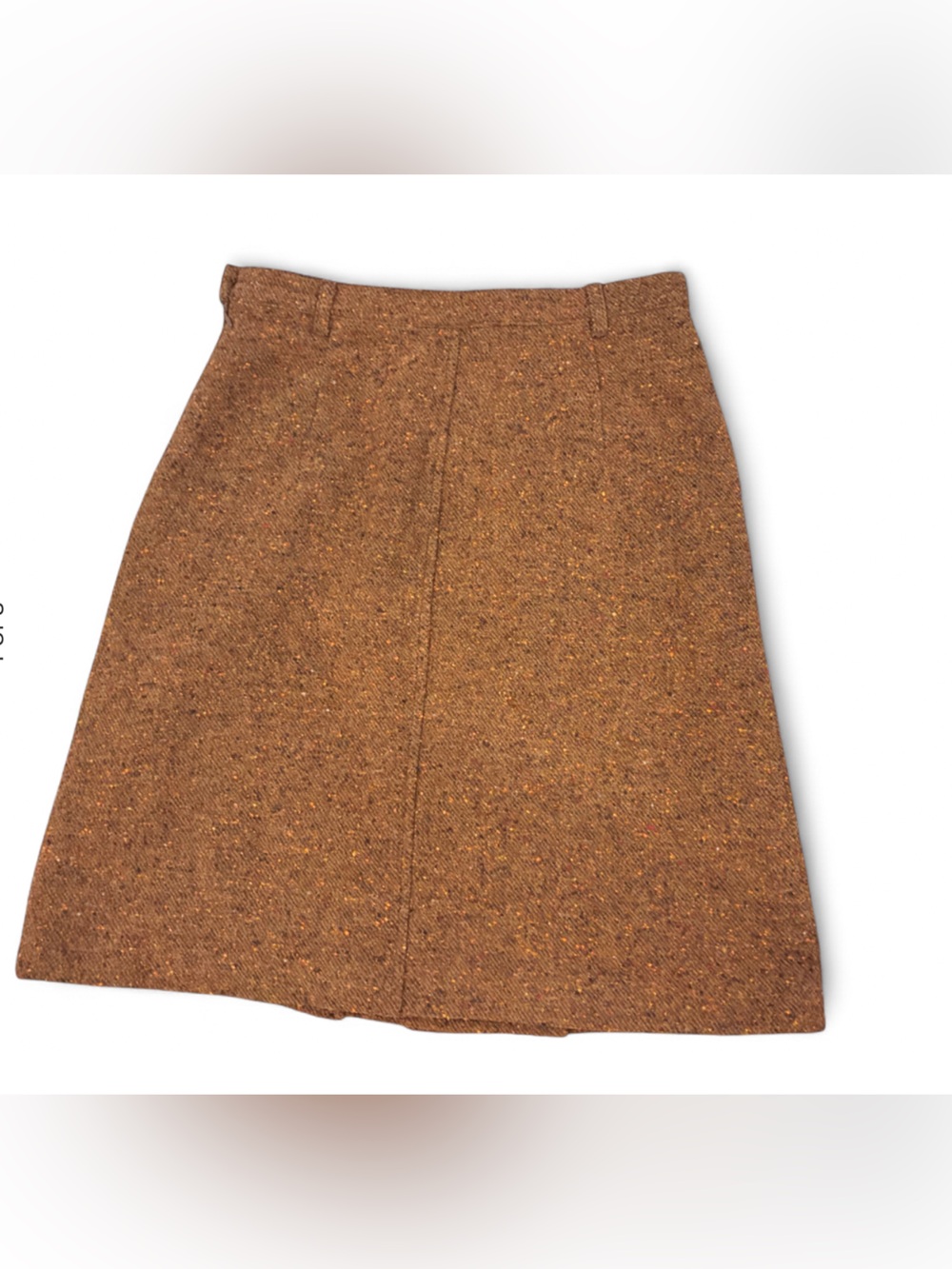 Weekend MaxMara Brown Wool Blend Tweed Pleated A-Line Skirt made in Italy Size 8 - Picture 3 of 9